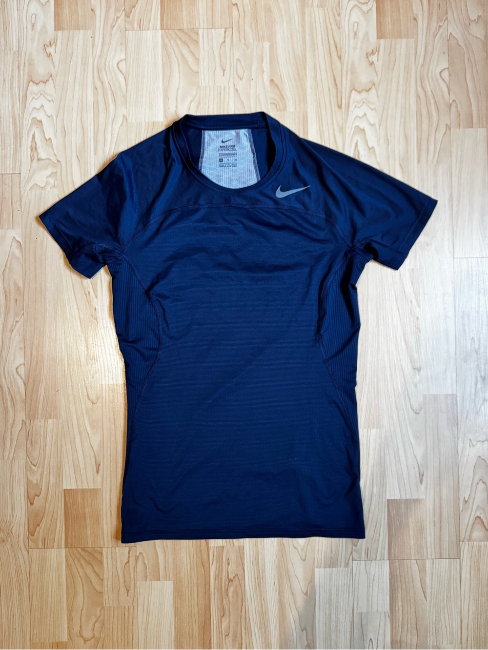 Nike Men's Navy Performance Dri-FIT Short Sleeve Shirt - Compression